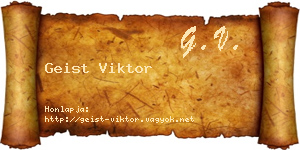 Geist Viktor névjegykártya
